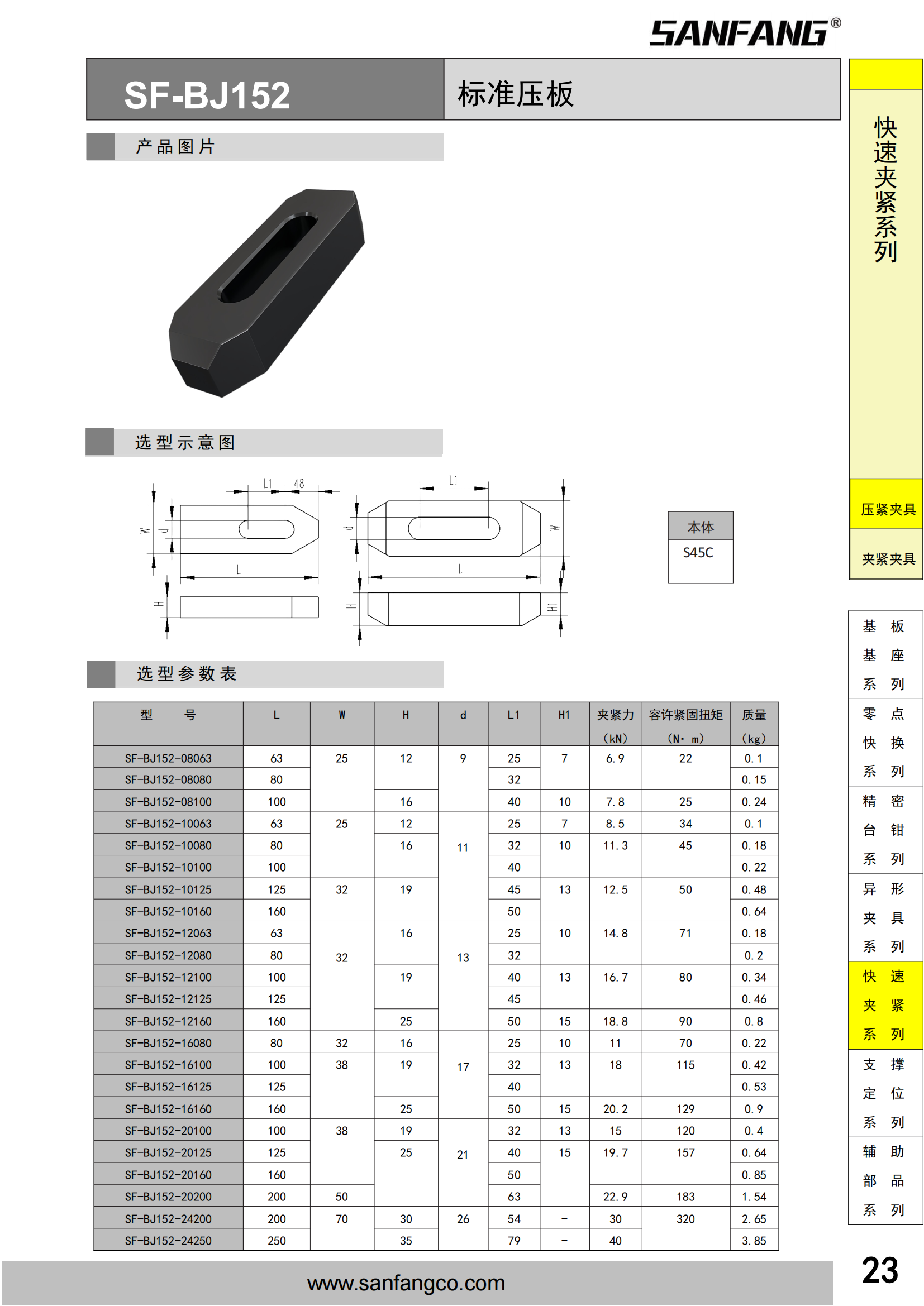 标准压板