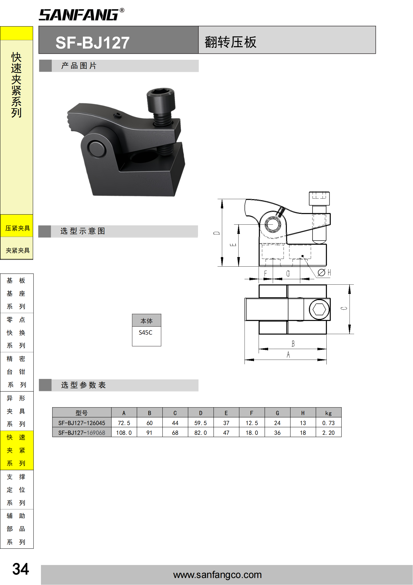 翻转压板