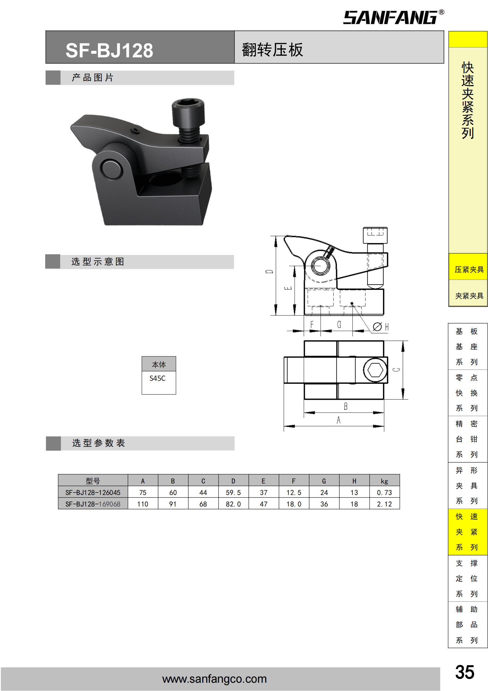 翻转压板