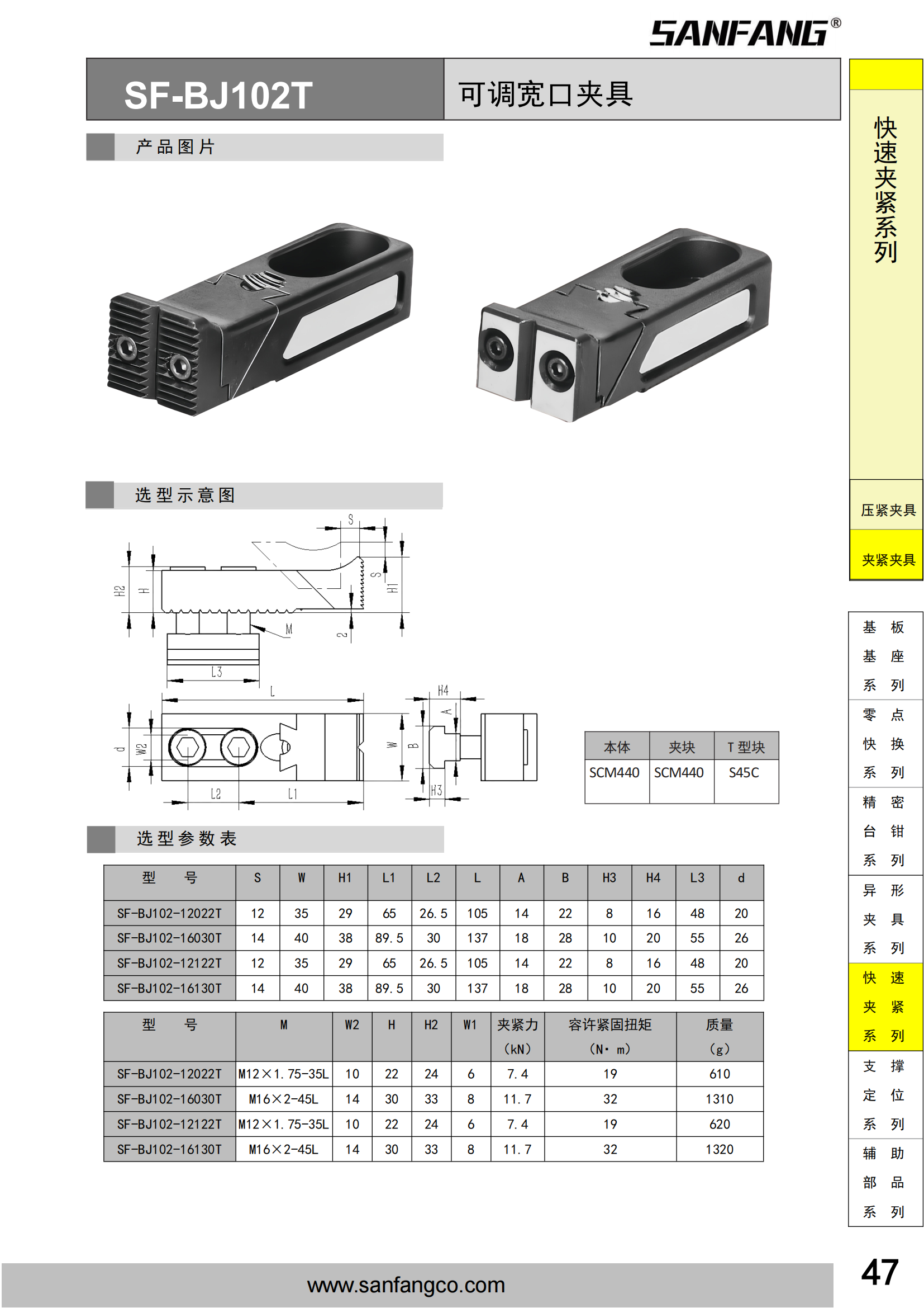 可调宽口夹具